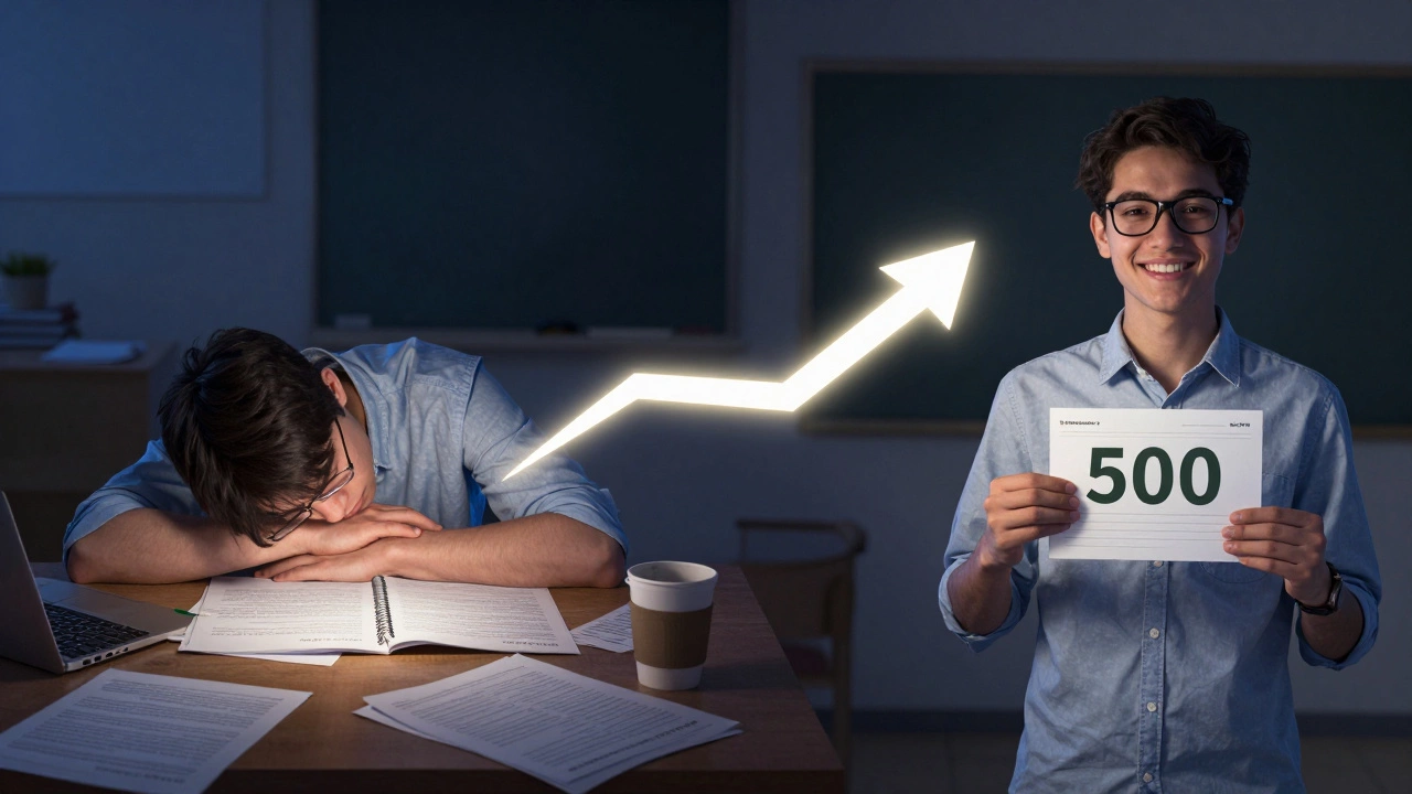 Before and after of a NEET aspirant, showing struggle turning to success.