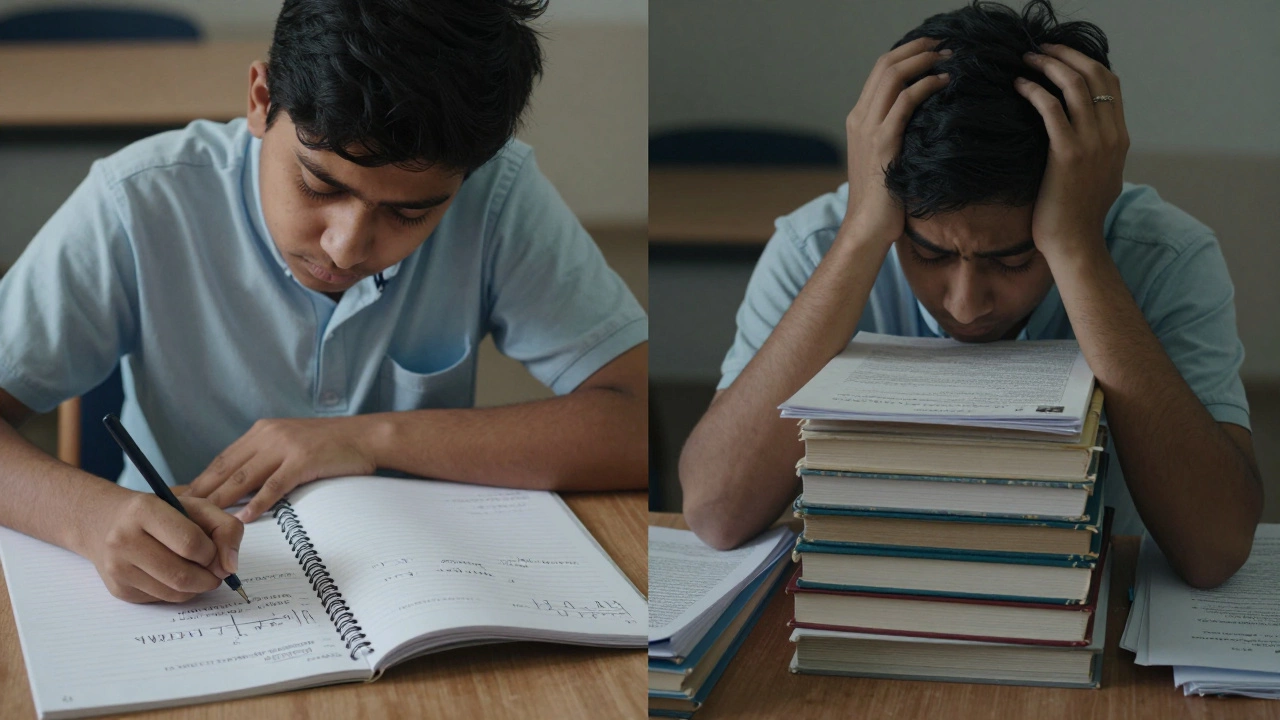 Comparison of CBSE and ICSE study environments with focused and overwhelmed students