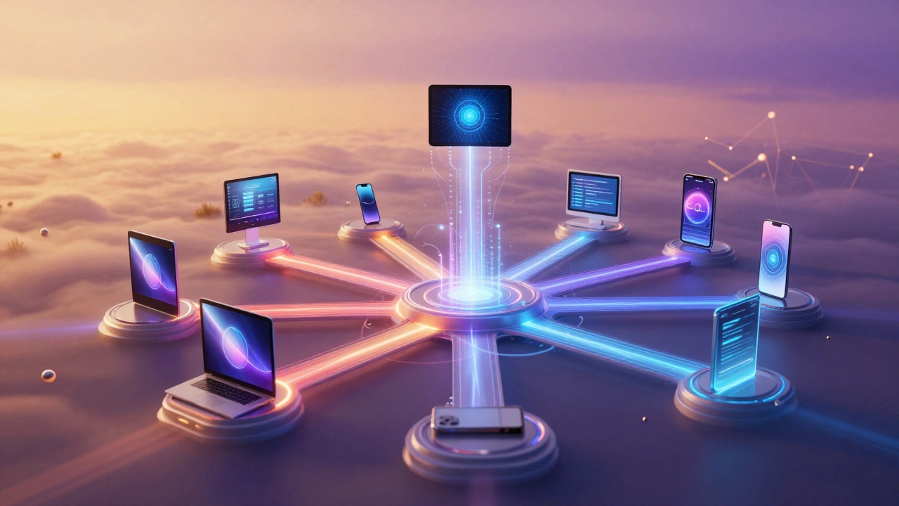 Futuristic learning technology ecosystem with branching pathways