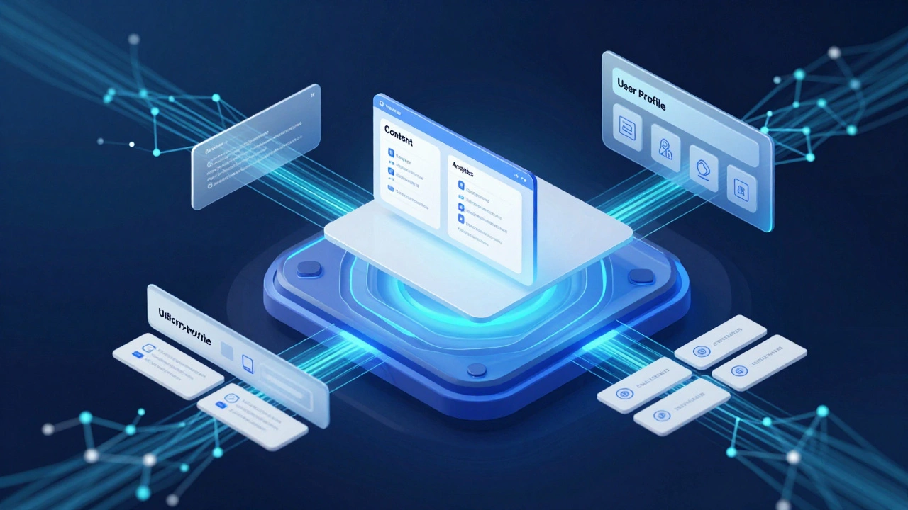 Isometric view of an AI-driven learning management system interface