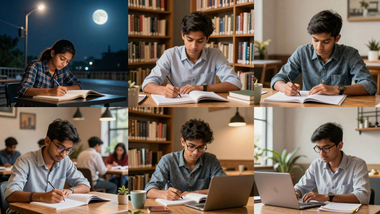 Diverse students from different Indian cities preparing for exams