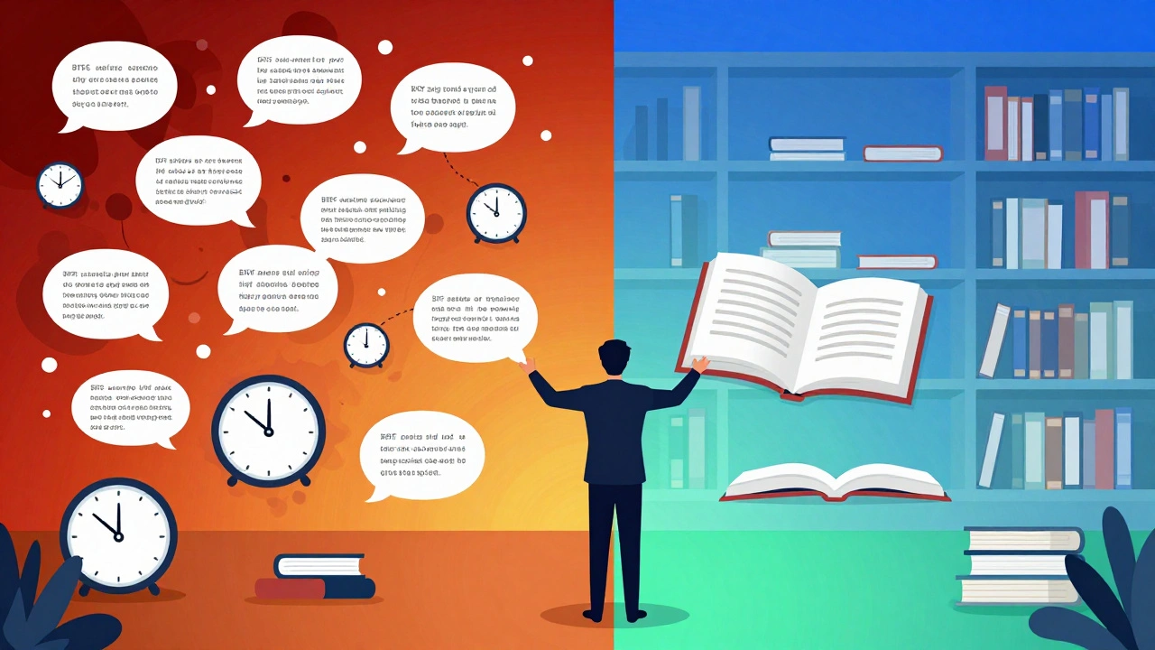 Illustration comparing speed-based vs deep study exam strategies