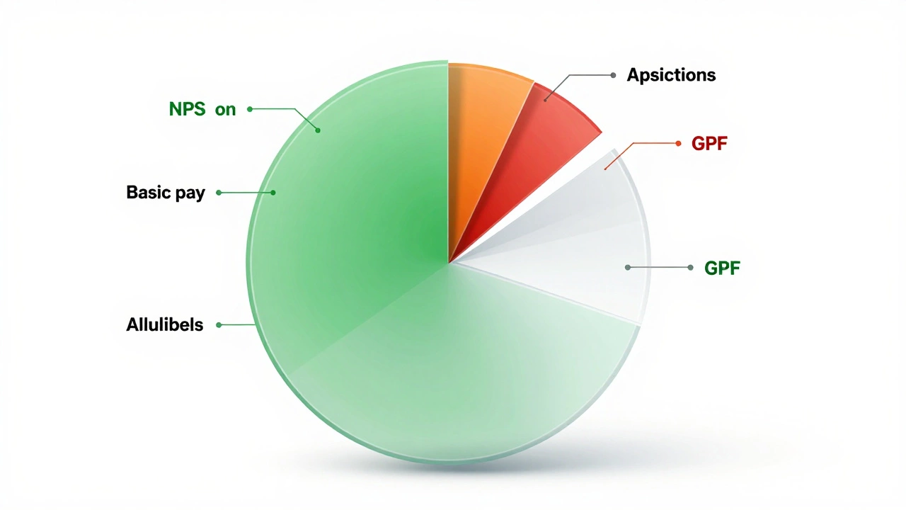 Abstract visual representation of salary deductions and allowances