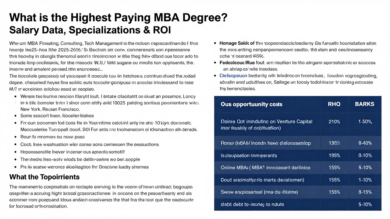 What is the Highest Paying MBA Degree? Salary Data, Specializations & ROI