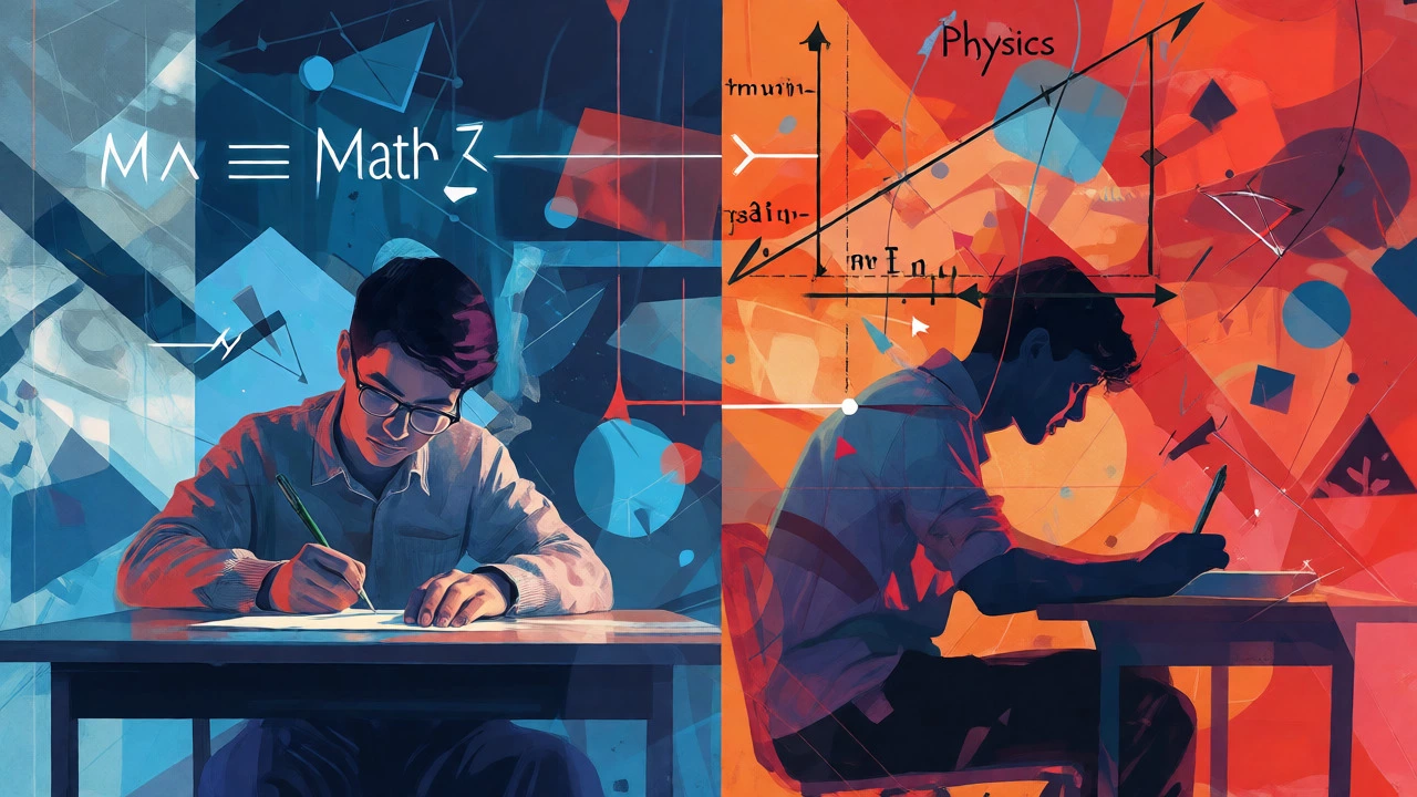 Contrast between math logic and physics abstraction